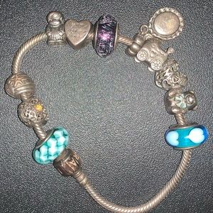 Pandora bracelet with charms